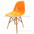 indoor PP plastic dinning chair with wooden legs for sale